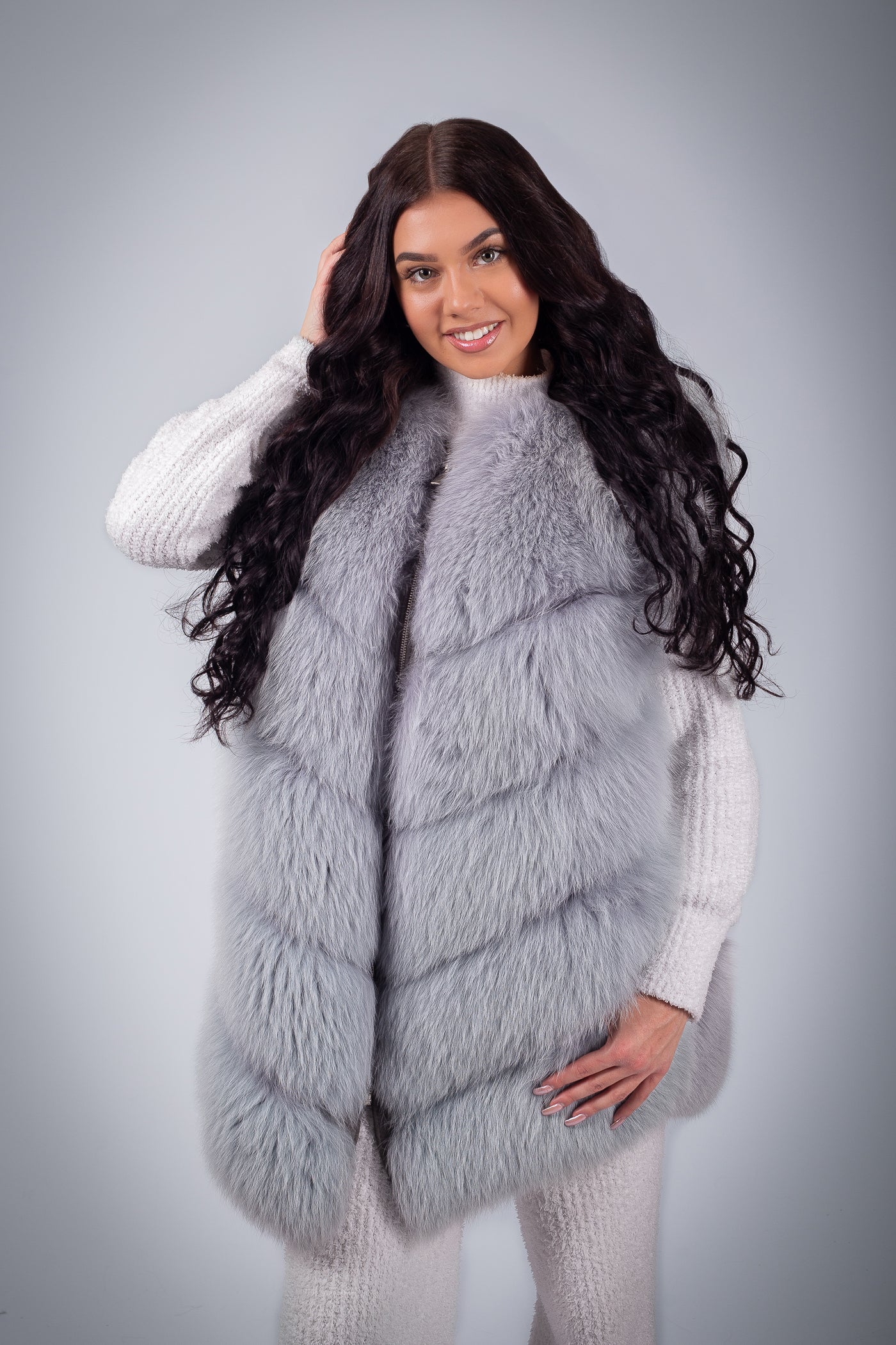 Polarna Gray Fox Fur Vest