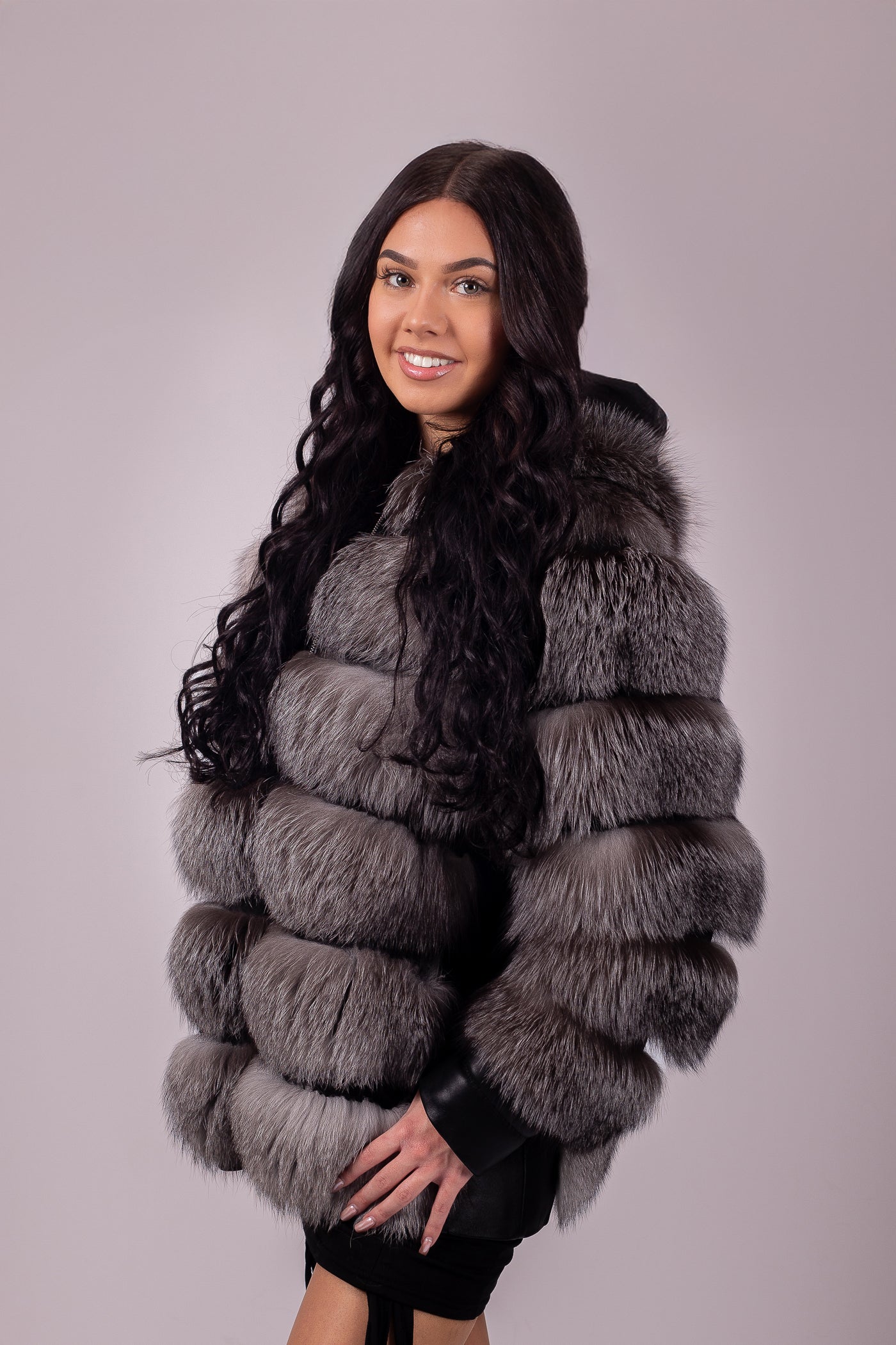 Silver fox coat