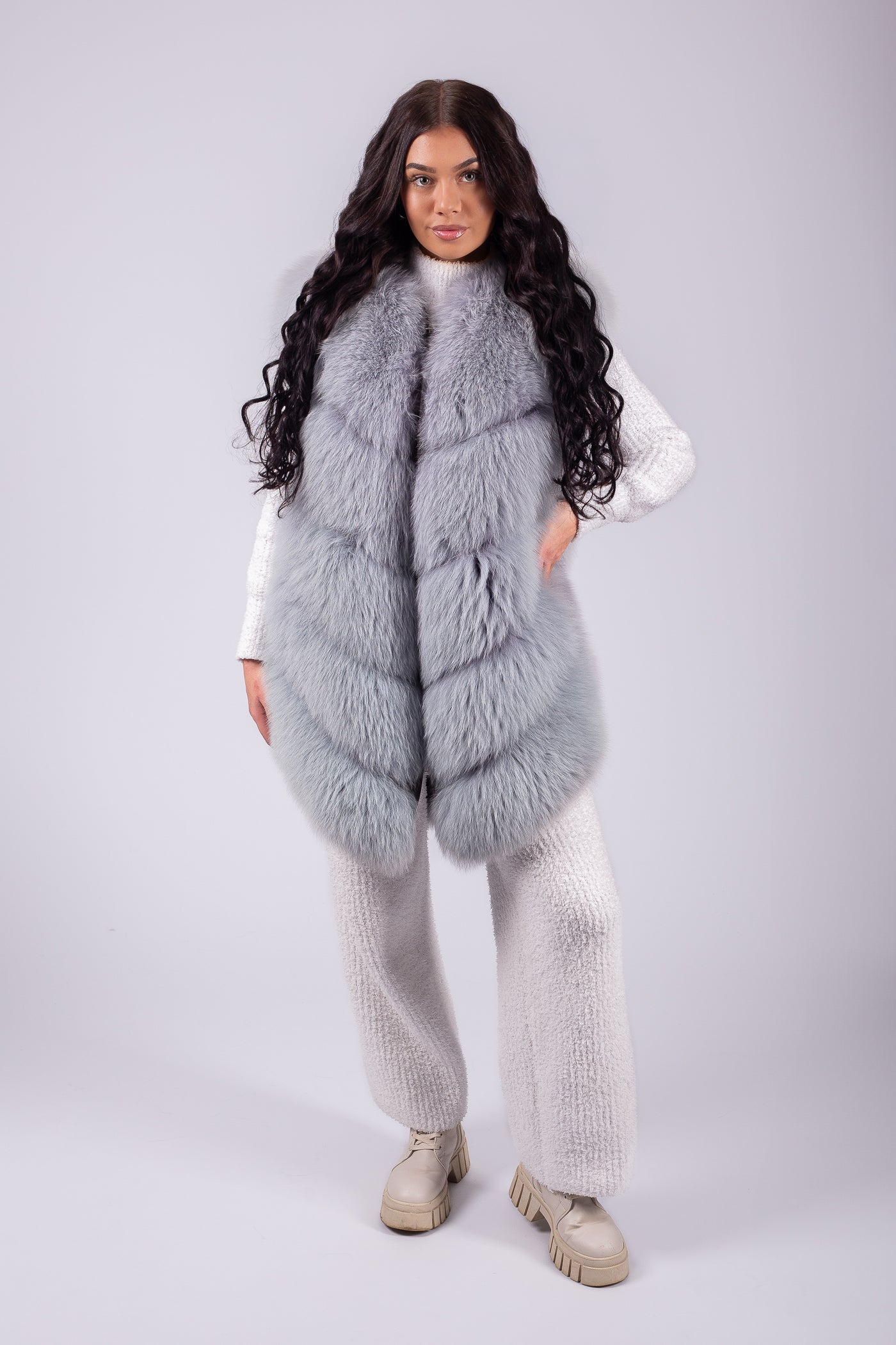 Polarna Gray Fox Fur Vest